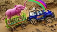 汽车城趣味玩具 大货车拯救了大象，大象送了它这个礼物？