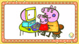 小猪佩奇和猪妈妈玩电脑简笔画