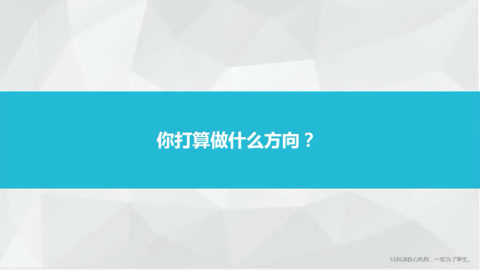 你打算做什麼方向: 做什麼方向