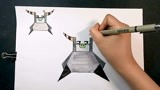 《机器人争霸》儿童手绘简笔画之机器人牛魔王