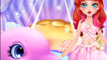 粉色小海豚帮助美人鱼公主寻找海洋皇冠参加选美大赛 游戏