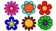 认识给6种花朵涂颜色