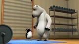 倒霉熊想在小企鹅面前表现一下 结果发现自己力不从心
