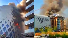 黎巴嫩首都突发大火现场浓烟滚滚 标志性建筑被大火吞噬