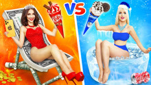 冰女孩和火女孩比赛，谁的冰淇淋更好吃？看完哈哈大笑！