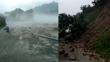 [图]河北承德暴雨诱发山洪冲毁道路 两干部排查险情途中车辆坠河失联