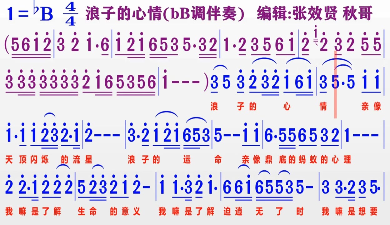 浪子心情简谱图片