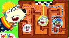 沃尔夫动画：沃尔夫和伙伴们玩地下迷宫挑战，谁能最先走出迷宫呢