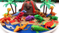 火山和迷你恐龙玩具